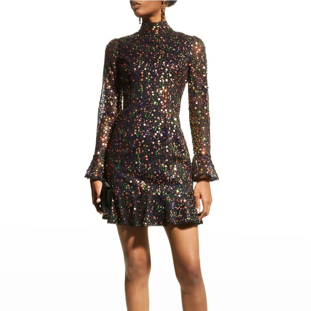 Aidan by Aidan Mattox
Sequin Mock-Neck Long-Sleeve Dress